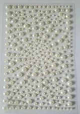CraftbuddyUS 325 Self Adhesive White Pearl Diamante Stick On Rhinestone Gems