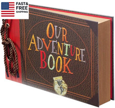 Scrapbook Photo Album,Our Adventure Book, Embossed Words Hard Cover Movie up Tra