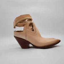 Maison Martin Margelia Tan Leather Cut Out Cowboy Boots Women's Size EU 37