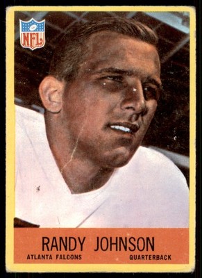 1967 PHILADELPHIA RANDY JOHNSON RC ATLANTA FALCONS #4 VG (crease)