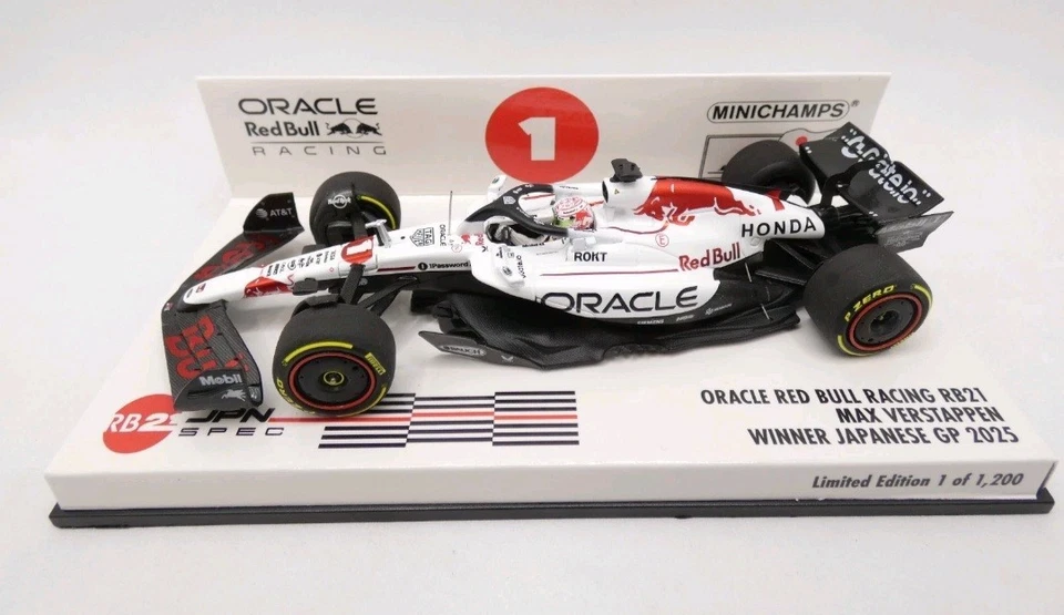 MINICHAMPS 1:43 MODELLINO F1 RED BULL HONDA RB21 MAX VERSTAPPEN JAPANESE GP 2025 - Immagine 3 di 4