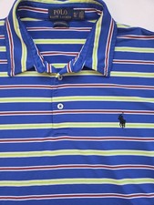 Polo Ralph Lauren Men's XL Polo Short Sleeve Performance Shirt Blue Stripes