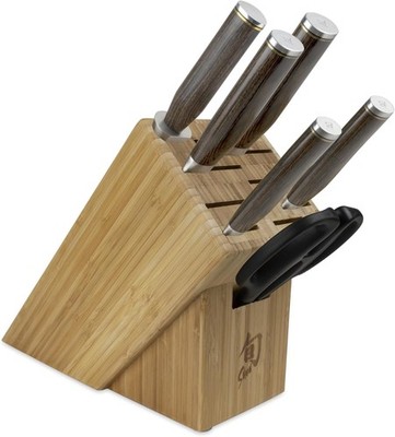 Shun Premier 7 Pc Essential Block Knife Set TDMS0700 new/damaged box