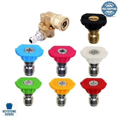 #ad #ad 8 Piece Universal Power Pressure Washer Nozzle Tips amp; Pivot Coupler Set $18.67