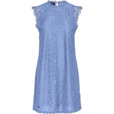 Pieces Vestido Corto Olline de Encaje Mini Casual para Mujer (GT33672)