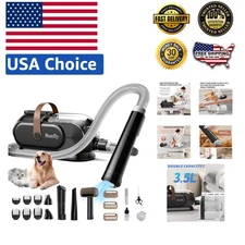 Home Grooming Kit for Dogs & Cats - Vacuum Suction, 3L Capacity & 11 Tools