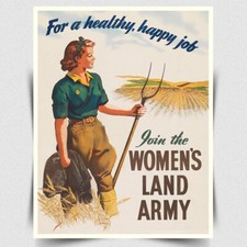Join the Women's Land Army METAL Sign Wall Plaque poster print WW2 Memorabilia