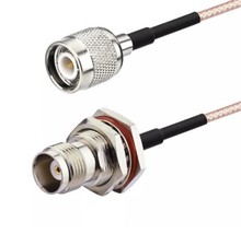 TNC Male to TNC Female Bulkhead Mount Coax Pigtail Cable RG316 24 Inch USA