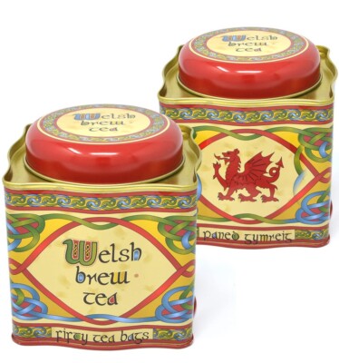 Royal Tara Set of 2  Welsh Brew Tea 50 Teabags Reusable Tin