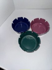 Lot 3 GES-LINE blue green pink 8 Slot 4" melamine Ashtray 263 Made in USA