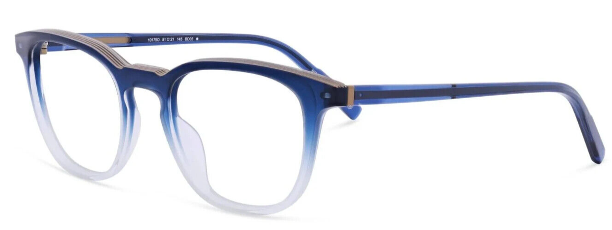 NEW MOREL unisex 10175o round eyeglasses in blue NEW MOREL OGA 10175O BD05 BLUE BROWN GREY AUTHENTIC  main image 2