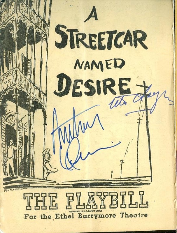 ANTHONY QUINN UTA HAGEN SIGNED STREECARE NAMED DESIRE 