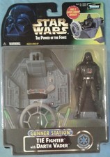 Star Wars POTF Darth Vader with TIE Fighter Gunner Station Kenner