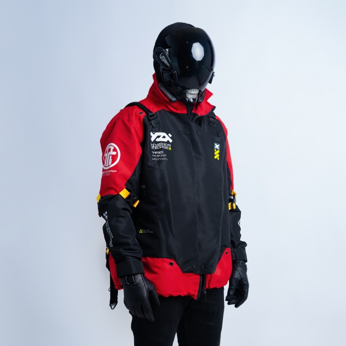 Men's Red Light Weight Windbreaker Jacket Hoodie Full Zip TECHRACER  HYPERZERO