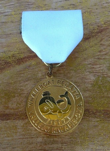 Vintage Whaleboat Regatta Vallejo Kiwanis CMA 1997 Medal Award Pin Medallion