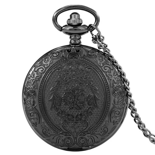 Engraved Flower Quartz Analog Pocket Watches Arabic Numerals Dial for Men Women - Afbeelding 14 van 17