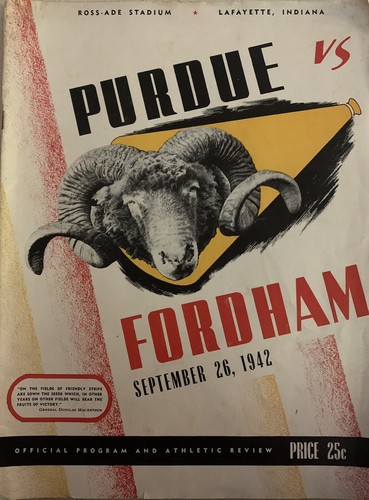 Purdue vs Fordham Football Program 1942, Very Good Condition - Picture 4 of 4