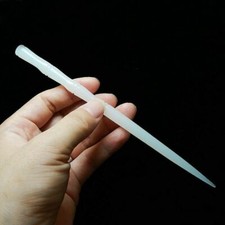 Chinese Natural White Jade Handcrafted Bamboo Knot Jade Hairpin Hairpin Clip
