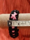 Paracord Cancer Awareness Black Pink Stripe Survival Bracelet Jewelry Statement — photo 8