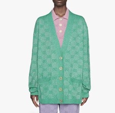 Gucci GG Sparkling Wool Cardigan 'Mint' Small