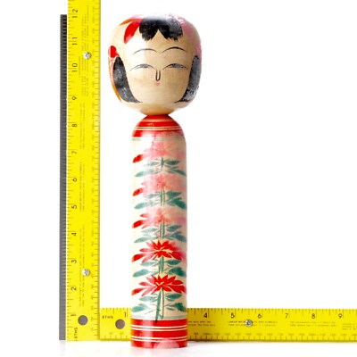 Vintage Signed Japanese Wooden Kokeshi Doll 12