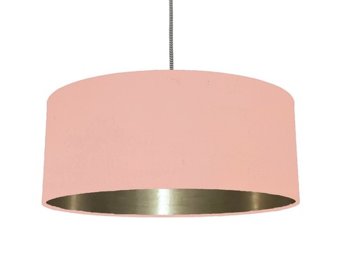 Handmade Coral Pink Fabric lampshade *6 Brushed Metallic Linings* Copper Rose - Picture 3 of 25