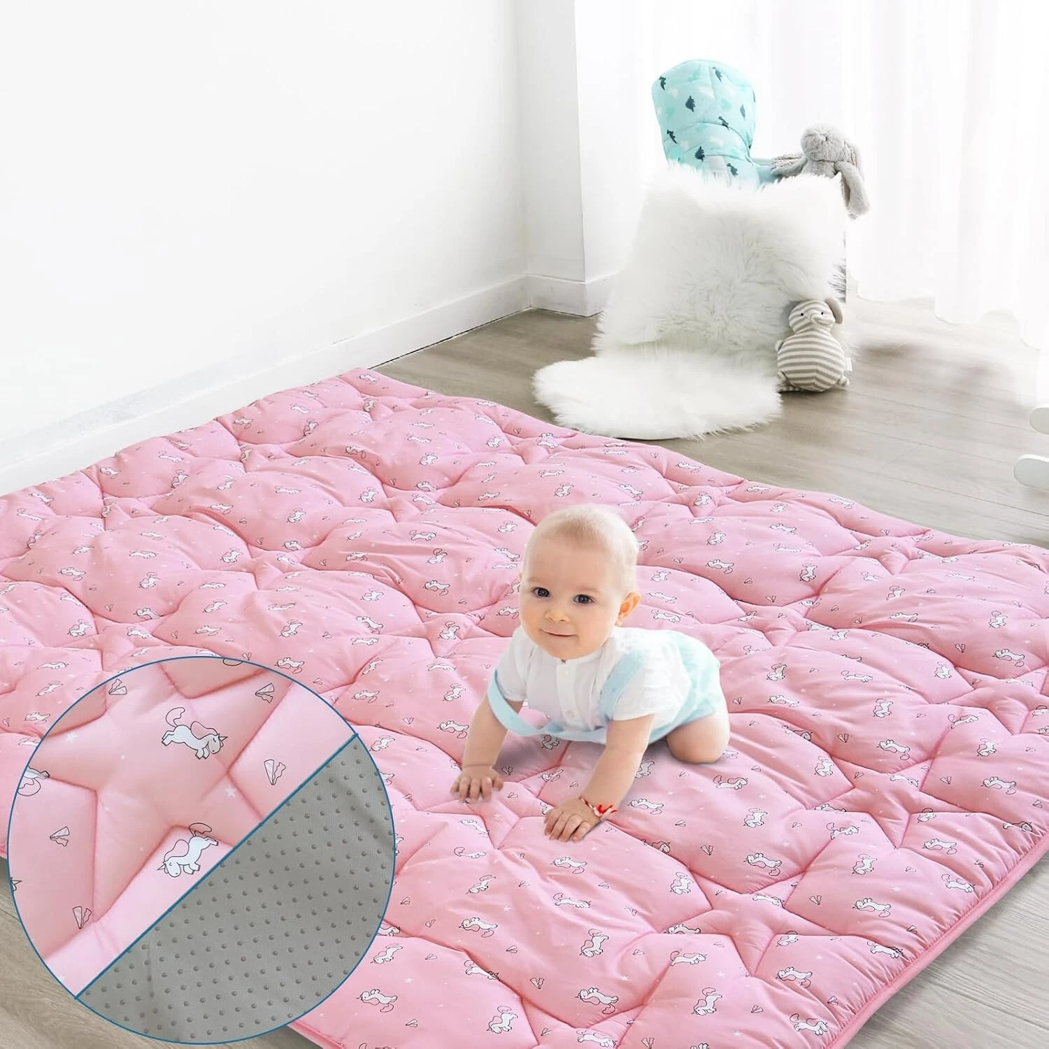 Baby Play Mat for Playpen 50''x50'' One-Piece Thick Non Slip Crawling Play mat
Opens in a new window