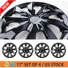 17 Black Lacquer Wheel Covers Hubcaps Trim Rings Fit R17 Tire Steel Wheels