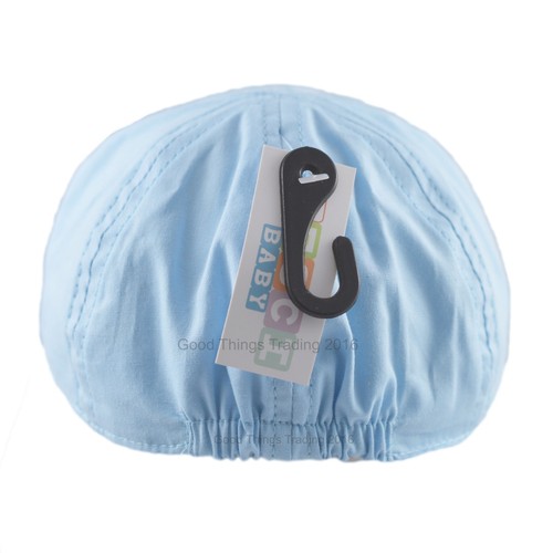 Baby Sun Hat Boys Cap Summer Beach Hat Cotton Blue Red Car Striped Brim 0-3 3-6M - Picture 5 of 5