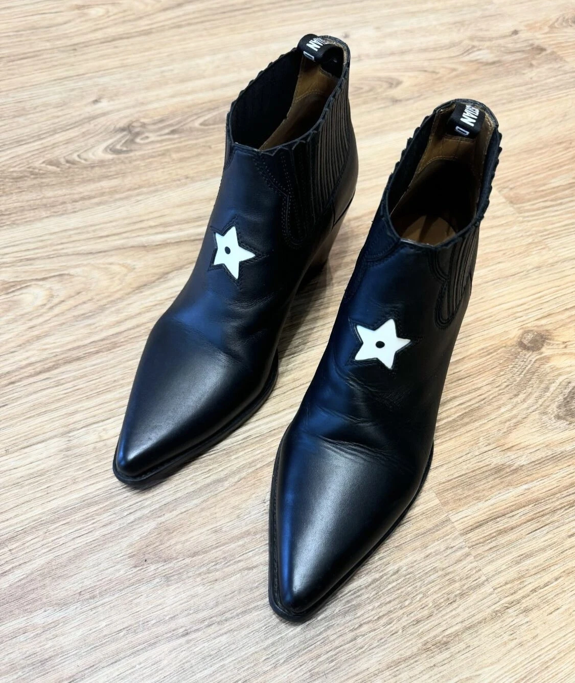 Bottes de cowboy Christian Dior authentiques en cuir noir étoile pointure EU 37,5 US 7,5