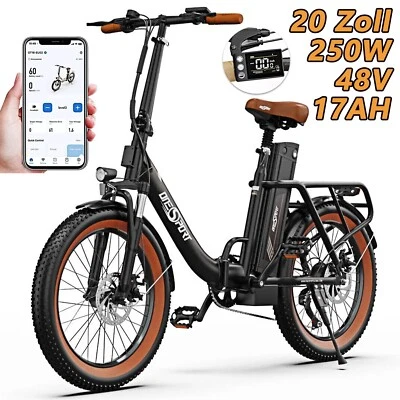 ONESPORT OT16-2 Elektrofahrrad 20 Zoll 17Ah E-bike Pedelec Cityräder 250W 48V