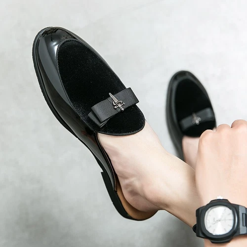 Men Casual Shoes Sandals Slip On Flat Half Loafers Luxury Male Slippers Slides - Bild 3 von 29