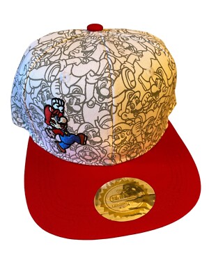 NWT Nintendo Super Mario Brothers Embroidered Snapback Hat O/S 100% Cotton