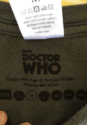 T Shirt Doctor Who The Return of the Daleks Tom Baker Grey 50th 2012 Large Med - Picture 7 of 7