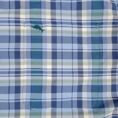 Tommy Bahama Shirt Mens XL Blue Plaid The Siesta Key Vented Long Sleeve SPF - Picture 7 of 11