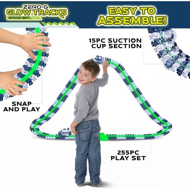 258-Piece USA Toyz Zero G Space Glow Race Track for Kids