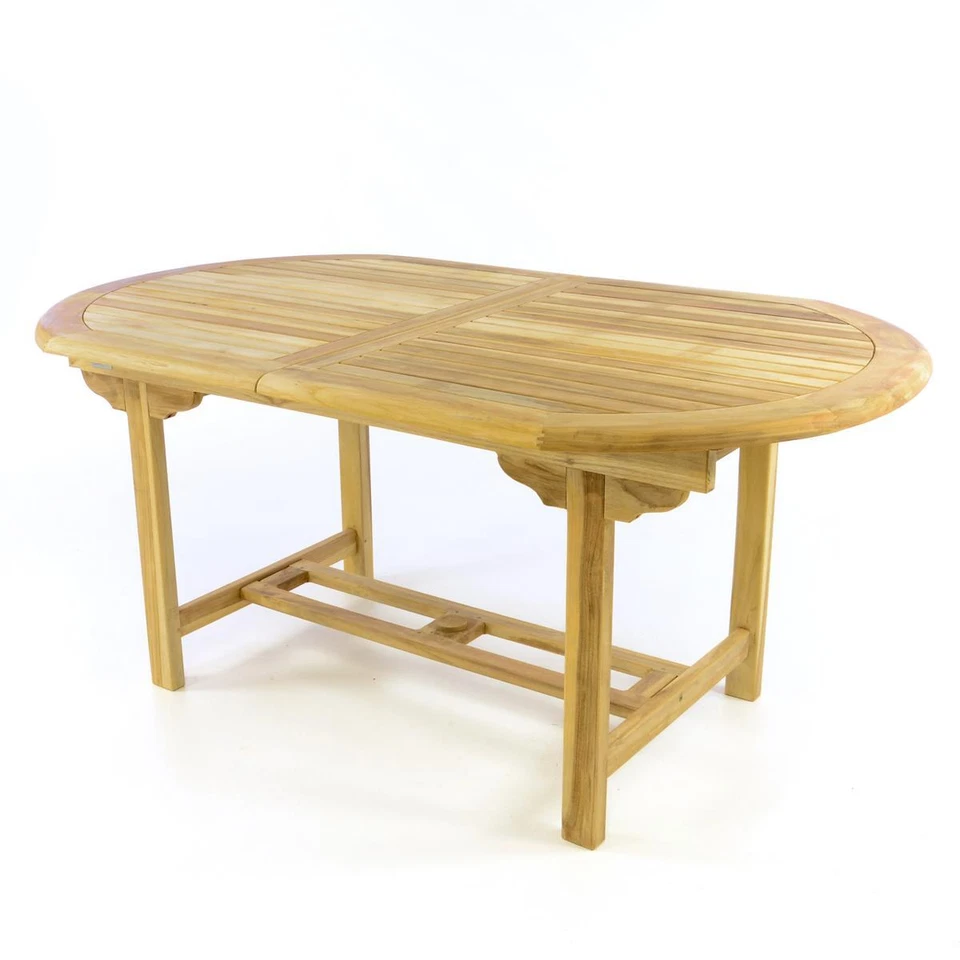 DIVERO Gartengarnitur Sitzgruppe Holz Gartenmöbel Set Teak 7tlg. 170/230 cm - Bild 2 von 4