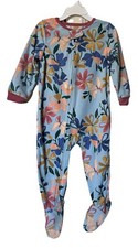 Baby Girl CARTER'S Floral Fleece One-Piece Footed Pajamas Size 12M NWT