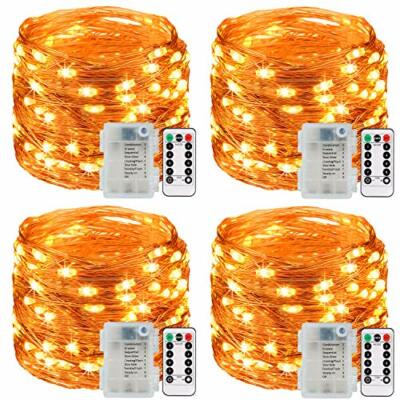 Ehome LED Lichterkette, 4er Pack 5M/16FT 50 LED 8 Modi mit Fernbedienung Timer