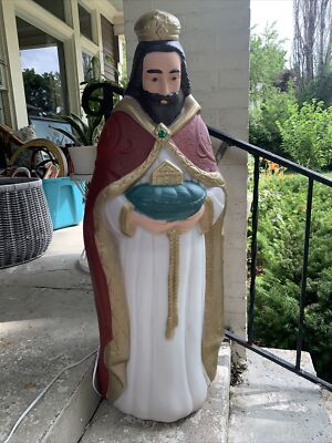 vintage blowmold wiseman 38'' magi king w jewel 