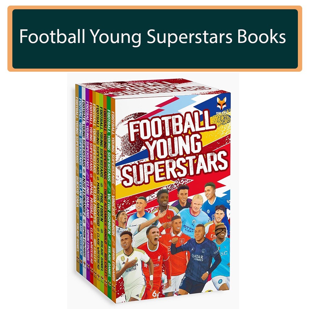 Football Young Superstars 12 Books Collection Box Set Bellingham, Rashford