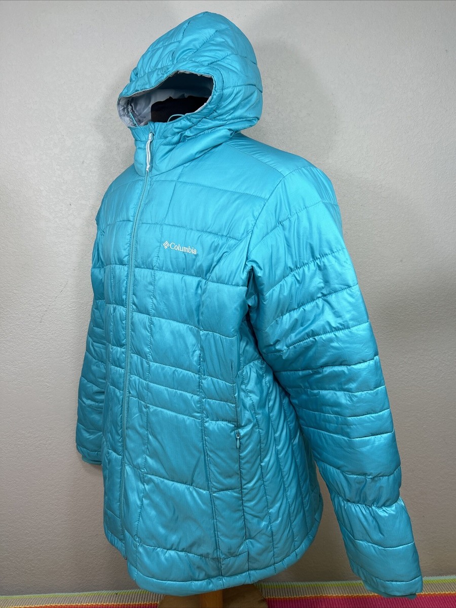 Columbia Thermal Coil Green Teal Puffer Hood Quilted Jacket Women’s Size US  1X
