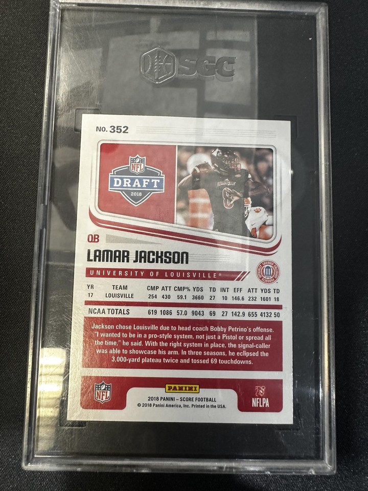 352 Lamar Jackson 2018 Score RC Rookie 10 Louisville Cardinals GEMMT