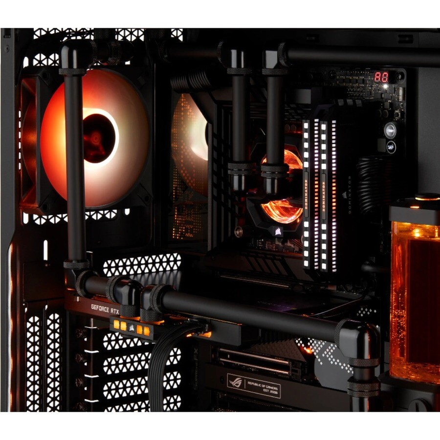 Корпус компьютера Corsair iCUE Mid-tower черного цвета - Поддерживается материнская плата ATX - Liquid