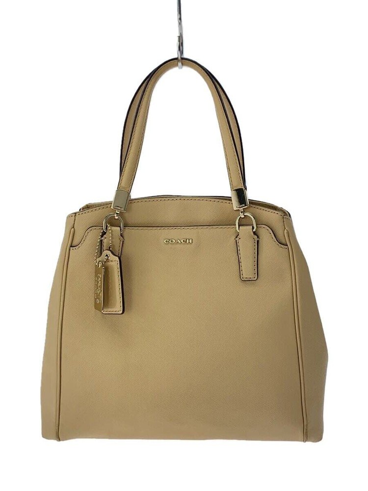 COACH Handbag Leather BEG Solid Color 27886