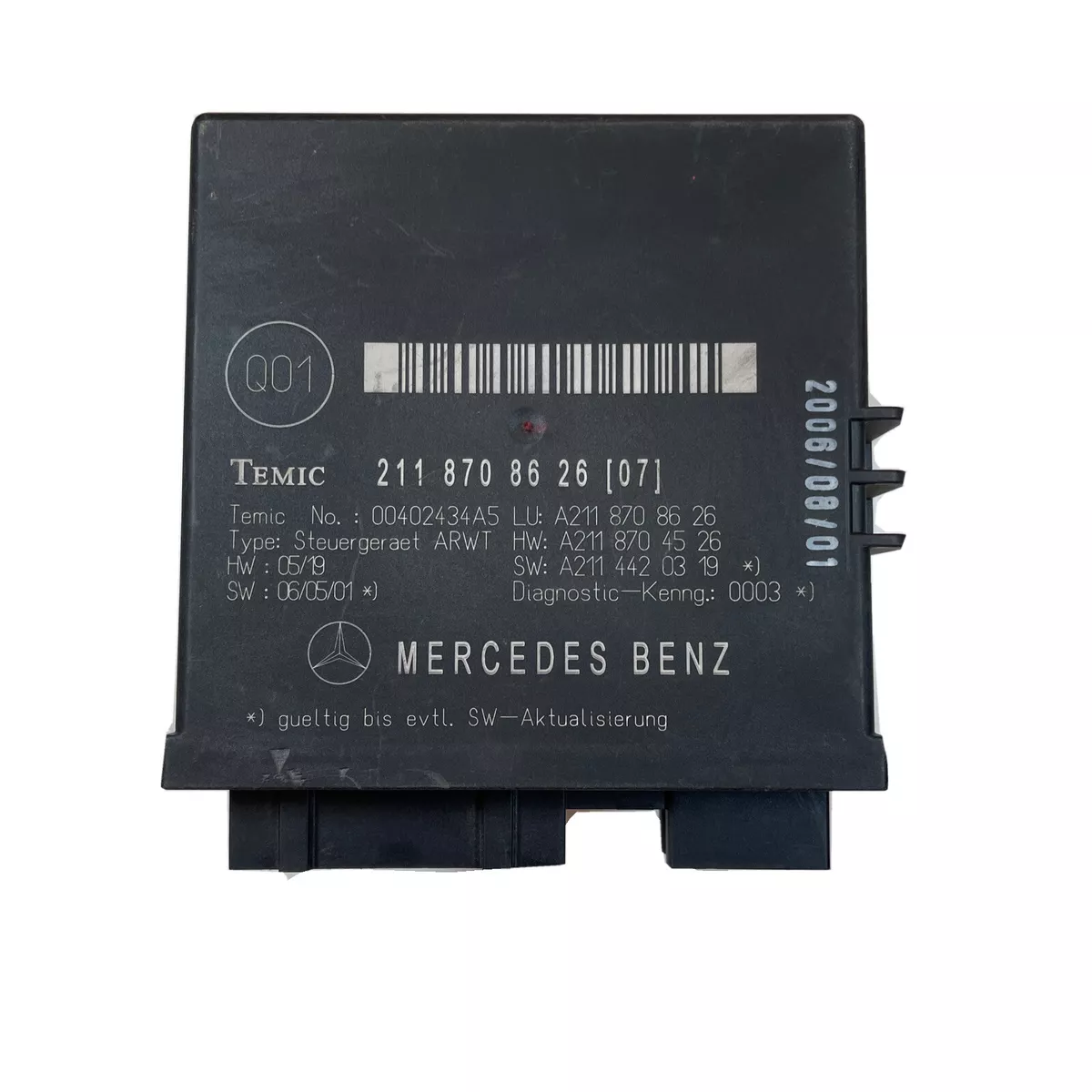 07 Mercedes E350 trunk release control module 2118708626 211 870 