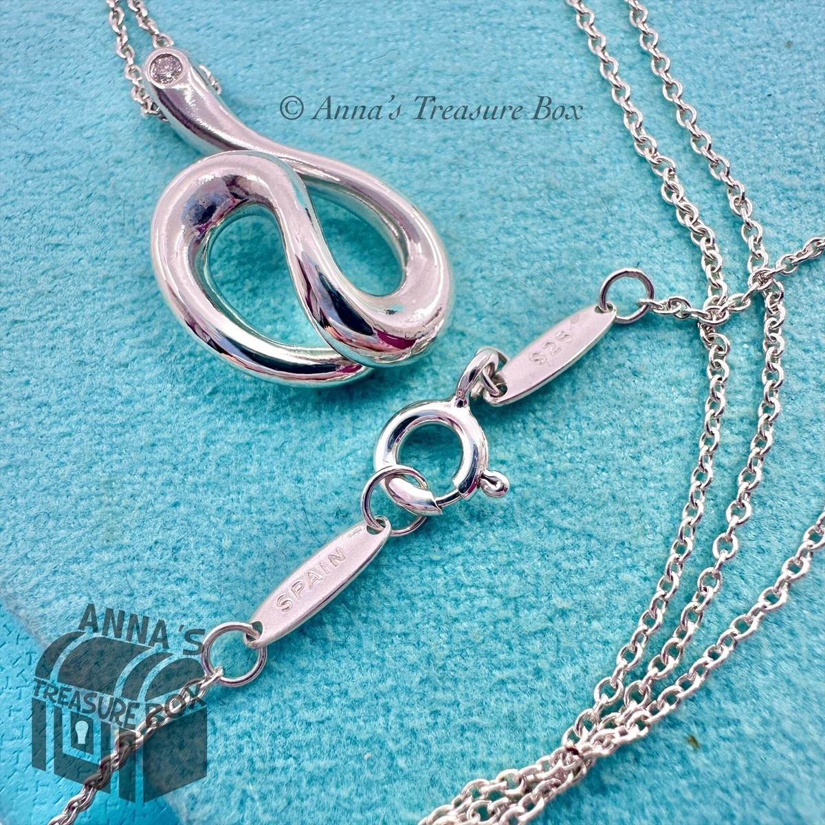 Tiffany & Co. 925 Silver Elsa Peretti Diamond Snake 18