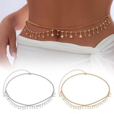 Metal Decorative Waist Chain Bikini Rhinestone Chain Multi Layers Body Chain
