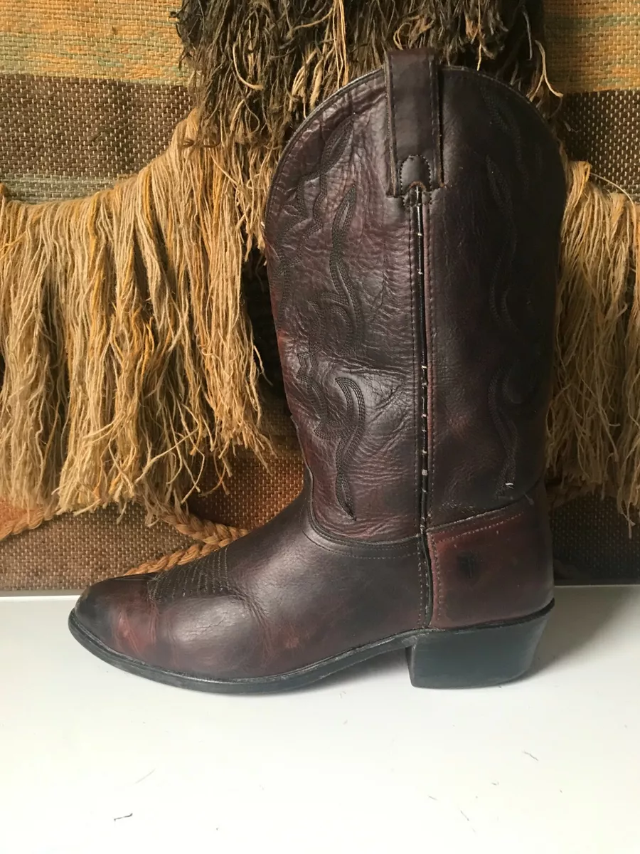 Frye Men Dark Brown Leather Western Cowboy Boot Size 13 M 876701