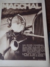 TRILUX MARCHAL éclairage et avertisseur publicité papier ILLUSTRATION 1933 eb